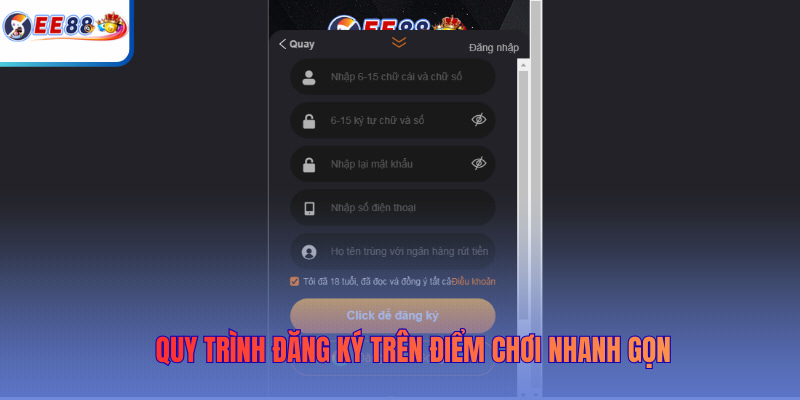 Quy trình đăng ký trên điểm chơi nhanh gọn